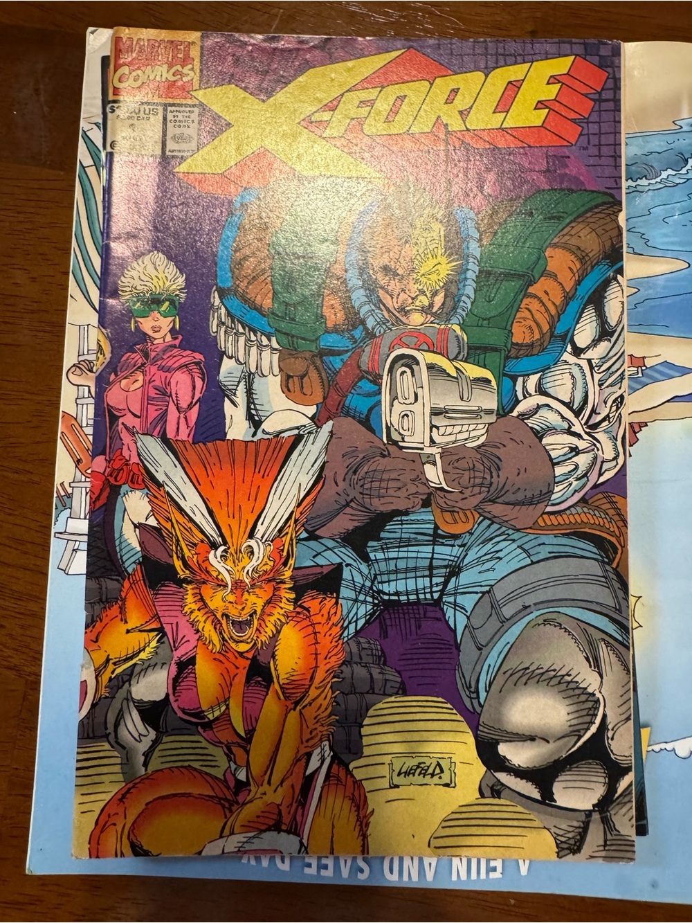 Marvel X-Force Comic Cover — Orange, Purple, Blue, Green
